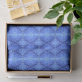Papier Mousseline Vagues bleues réfléchissantes Moderne Design abstr (Cadeau)