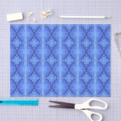 Papier Mousseline Vagues bleues réfléchissantes Moderne Design abstr (Artisanat)