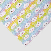 Papier Mousseline Vagues colorées mignonnes Kawaii Emoji Clouds Moti (Détail)
