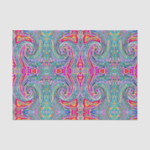 Papier Mousseline Vagues de couleur de fleurs psychédéliques florale