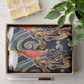 Papier Mousseline VAGUES DE CRANES DE VOL, FLEURS DE PRINTEMPS Flora (Cadeau)