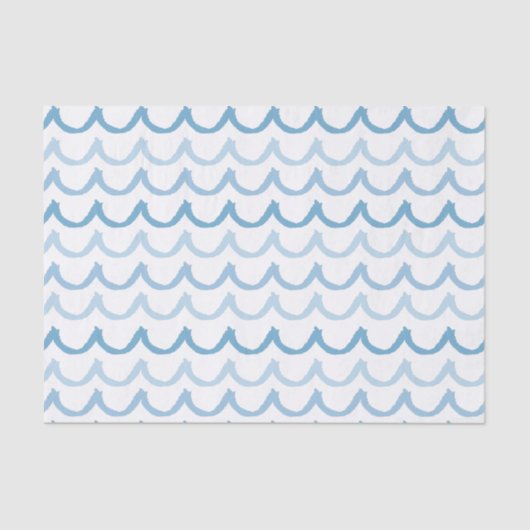 Papier Mousseline Vagues de Doodle en bleu (Recto)