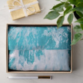 Papier Mousseline Vagues de l'océan bleu (Cadeau)