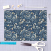 Papier Mousseline Vagues de style japonais sur la page de découpage  (Artisanat)