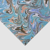 Papier Mousseline Vagues en bleu acrylique pour l'art Abstrait (Détail)