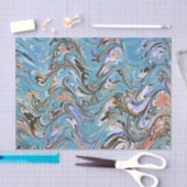 Papier Mousseline Vagues en bleu acrylique pour l'art Abstrait (Artisanat)