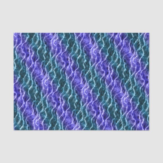 Papier Mousseline vagues encrées - dégradé de bleus : (Recto)