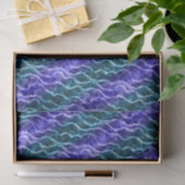 Papier Mousseline vagues encrées - dégradé de bleus : (Cadeau)