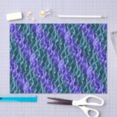 Papier Mousseline vagues encrées - dégradé de bleus : (Artisanat)