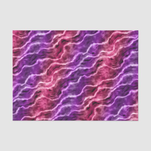 Papier Mousseline vagues encrées - dégradé de roses : (Recto)