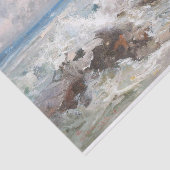 Papier Mousseline Vagues s'écrasant sur les rochers, Découpage (Détail)