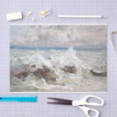 Papier Mousseline Vagues s'écrasant sur les rochers, Découpage (Artisanat)