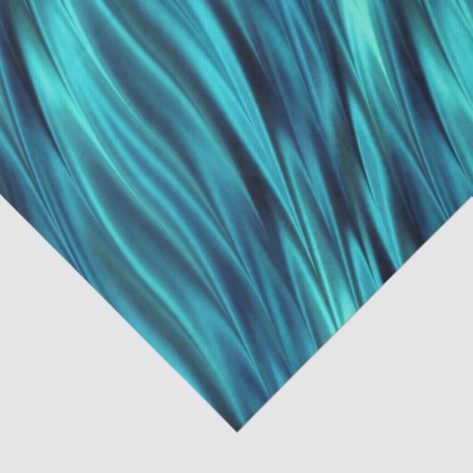 Papier Mousseline Vagues soyeuses bleu vert (Détail)