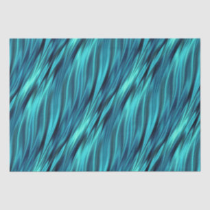 Papier Mousseline Vagues soyeuses bleu vert