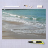 Papier Mousseline Vagues sur la plage bleu turquoise Océan (Artisanat)
