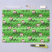 Papier Mousseline Vagues vertes des loutres de mer de Noël (Artisanat)