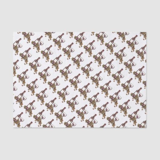 Papier Mousseline Vaisseau Bouteille Rouge Vin Bar Imprimer Motif (Recto)