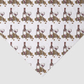 Papier Mousseline Vaisseau Bouteille Rouge Vin Bar Imprimer Motif (Détail)