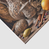 Papier Mousseline Vaisselle et fruits d'ornement - Découpage - (Détail)