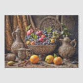 Papier Mousseline Vaisselle et fruits d'ornement - Découpage - (Recto)