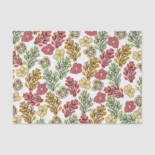 Papier Mousseline Valencia Espagnol Floral et Vins (Recto)