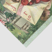 Papier Mousseline Valentine Cherubs with Envelope of Red Hearts (Détail)