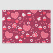 Papier Mousseline Valentine coeur motif (Recto)