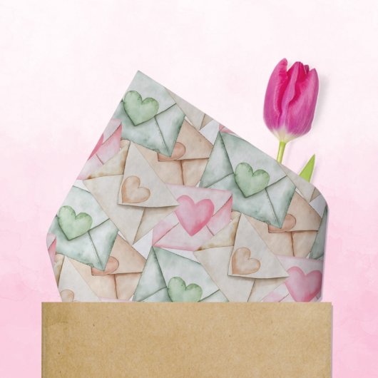 Papier Mousseline Valentine Envelopes and Hearts