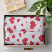 Papier Mousseline Valentine Hearts Random Motif rouge/blanc (Cadeau)