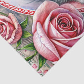 Papier Mousseline Valentine Kitten With Roses Tissue Paper (Détail)