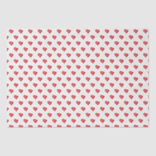 Papier Mousseline Valentine Red Heart Motif (Recto)