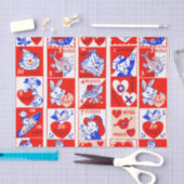 Papier Mousseline Valentine Retro Love Hugs Motif (Artisanat)