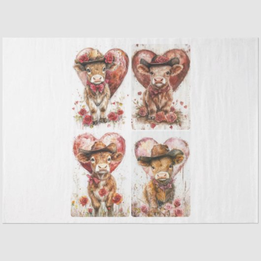 Papier Mousseline Valentine Rustic Highlanders (Recto)