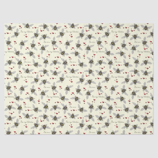 Papier Mousseline Valentines Abees (Recto)