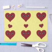 Papier Mousseline Valentines Coeur Rouge Face Art Abstrait (Artisanat)