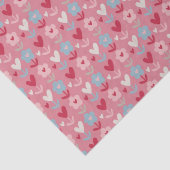 Papier Mousseline Valentines Coeurs et Fleurs (Détail)