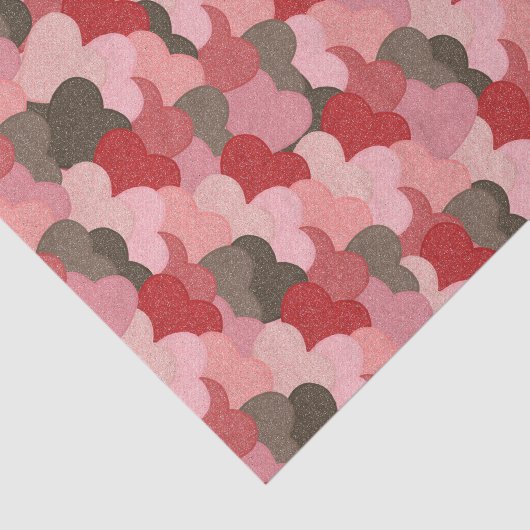 Papier Mousseline Valentines Coeurs Papier Style Camouflage (Détail)