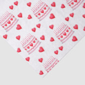 Papier Mousseline Valentine's Day Birthday Cake Pattern (Détail)