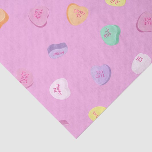 Papier Mousseline Valentines Day Candy Hearts Motif (Détail)
