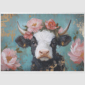 Papier Mousseline Valentines Day Highland Cow Rustic Decoupage (Recto)