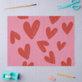 Papier Mousseline Valentine's Day Modern Red & Pink Hearts Script (Artisanat)