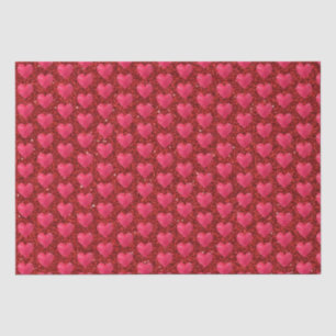 Papier Mousseline Valentines Day Red Hearts Parties scintillant Élég