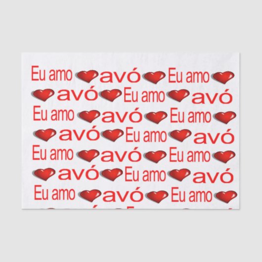 Papier Mousseline Valentine's Day Tissue Paper Love Avô Red Hearts (Recto)