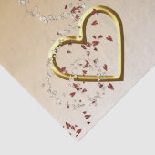 Papier Mousseline Valentine's Day Tissue Paper Love Gold Heart (Détail)