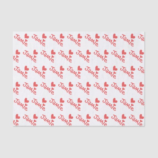 Papier Mousseline Valentines Jour Coeurs roses Motif (Recto)