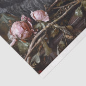 Papier Mousseline Valentines Jour cygne noir Flore rouge Découpage (Détail)