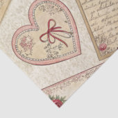 Papier Mousseline Valentines romantiques Découpage Coeurs Rose Lettr (Détail)