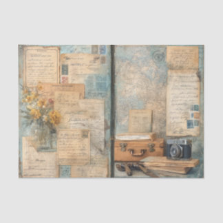 Papier Mousseline Valise de voyage vintage Carte du monde antique Ré