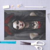 Papier Mousseline Vampire de Goth rouge et noir Queen Découpage papi (Artisanat)