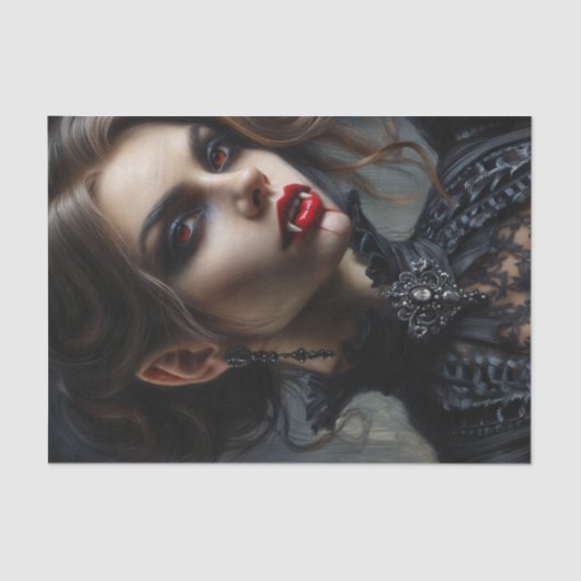 Papier Mousseline Vampire Femme Avec Les Chiens Gothique (Recto)